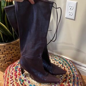 Patrick Cox Eggplant Purple Soft Leather Knee-High Boots